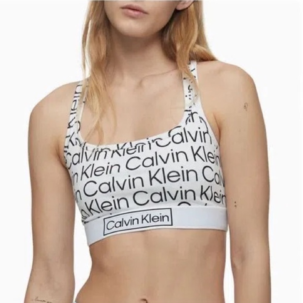 Calvin Klein Reimagined Heritage Unlined Bralette Black & White